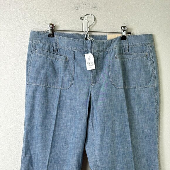 Ann Taylor Loft Modern Trouser Leg Pants Jeans Size 12 Blue Cotton NWT - Picture 2 of 10